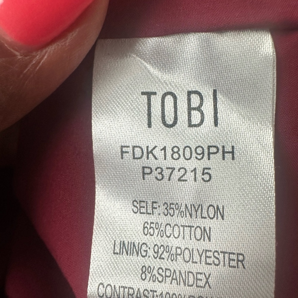 TOBI JUST US TWO LACE SKATER MINI DRESS BURGUNDY, SMALL - Picture 2 of 10